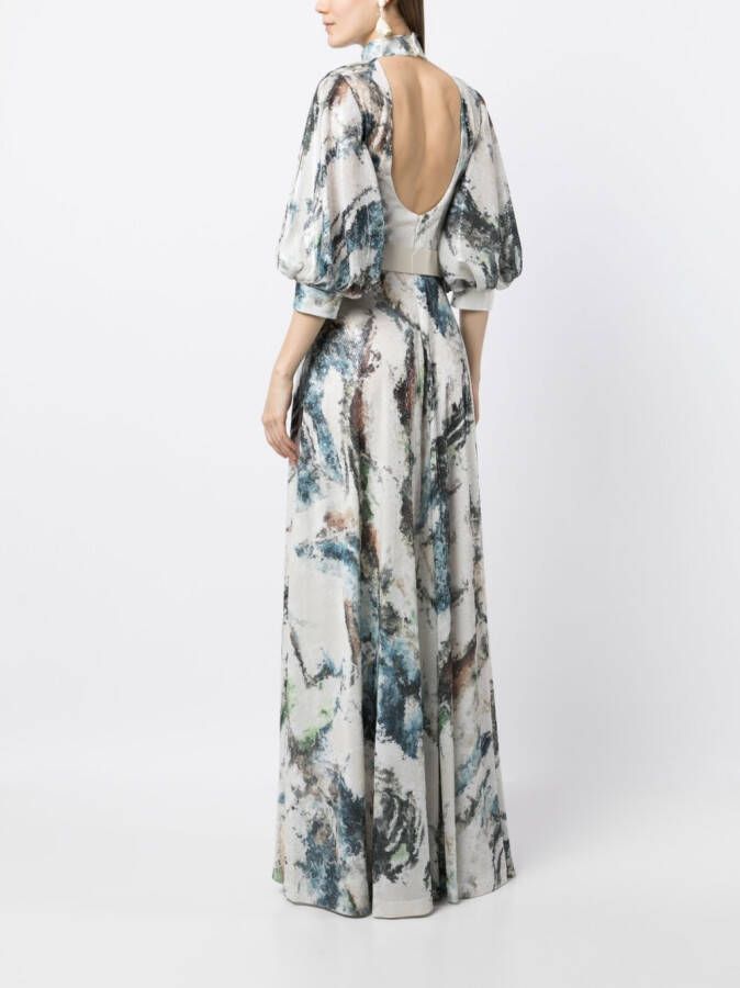 Saiid Kobeisy Jurk met pailletten Blauw