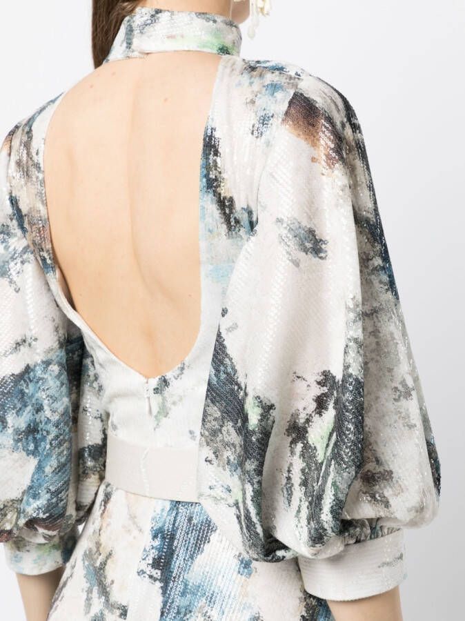 Saiid Kobeisy Jurk met pailletten Blauw