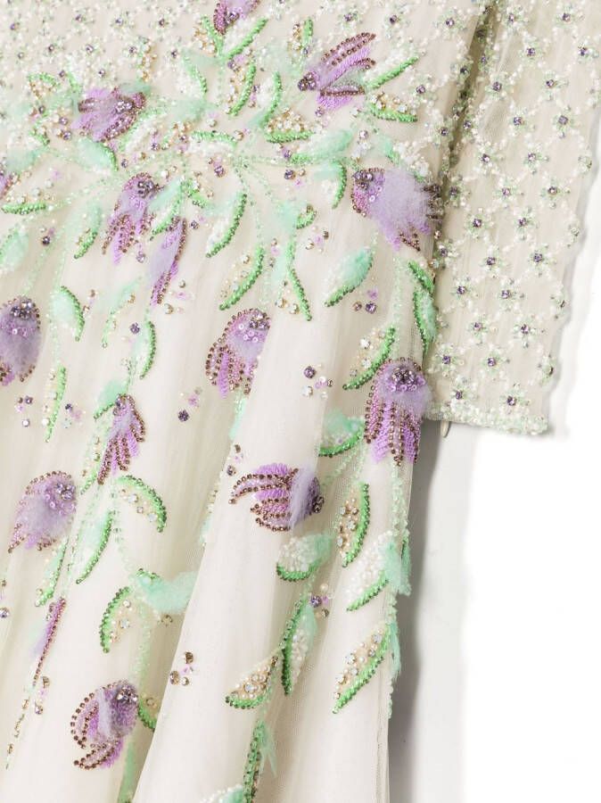 Saiid Kobeisy Jurk met tulen detail Wit