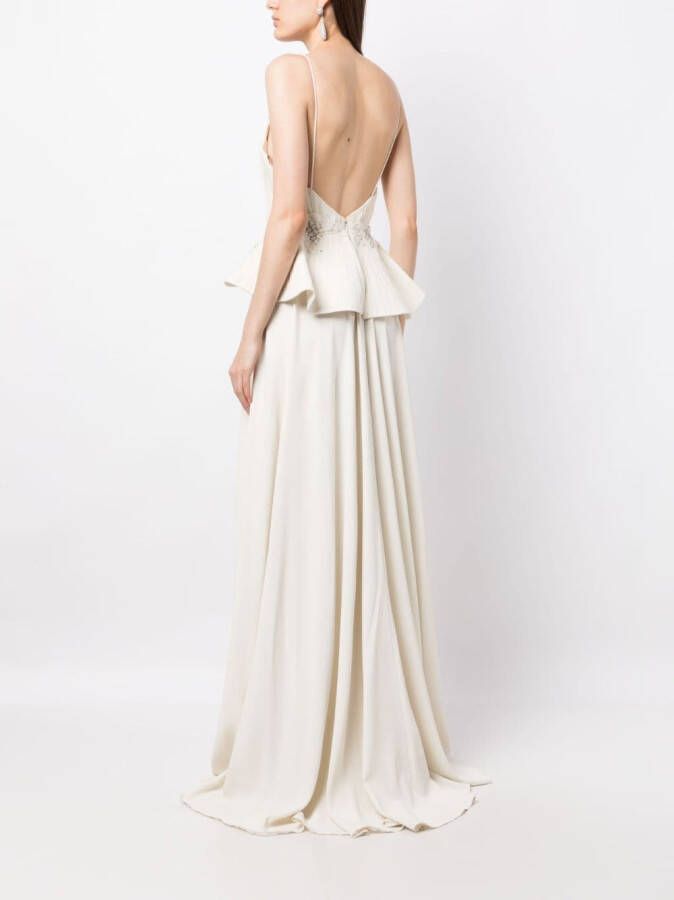 Saiid Kobeisy Jurk van peplum crêpe Wit