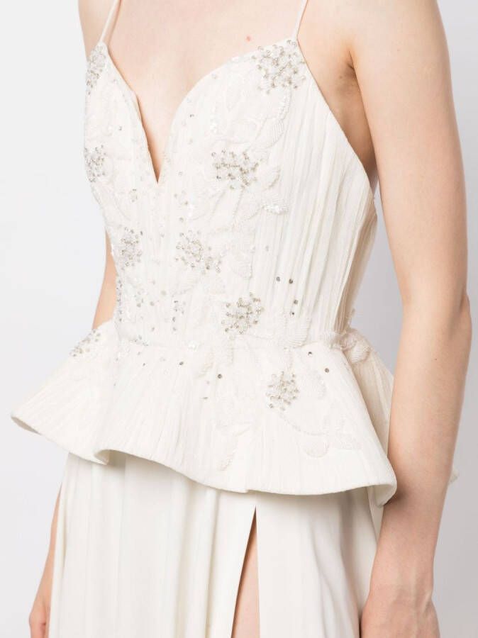 Saiid Kobeisy Jurk van peplum crêpe Wit