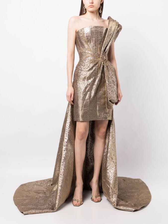 Saiid Kobeisy Mini-jurk met metallic-effect Goud