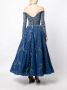 Saiid Kobeisy Off-shoulder jurk Blauw - Thumbnail 4