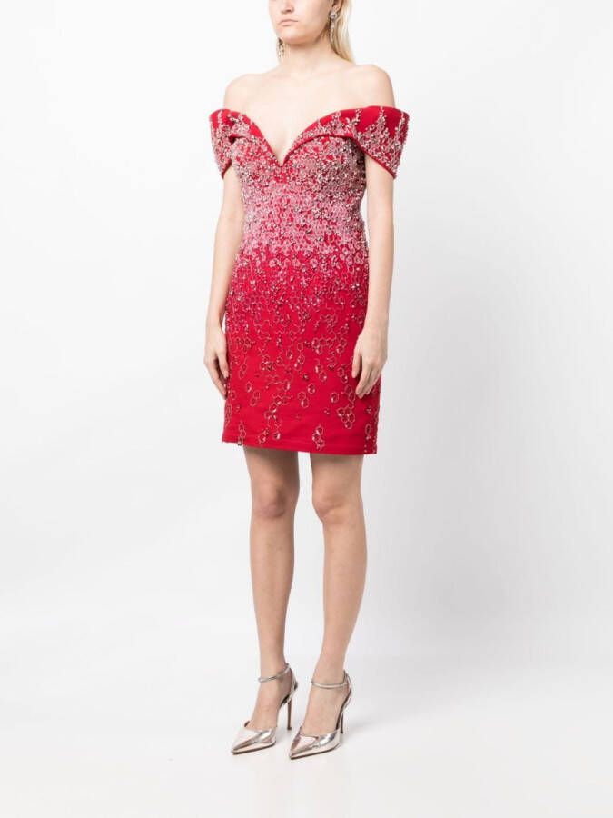 Saiid Kobeisy Off-shoulder jurk Rood