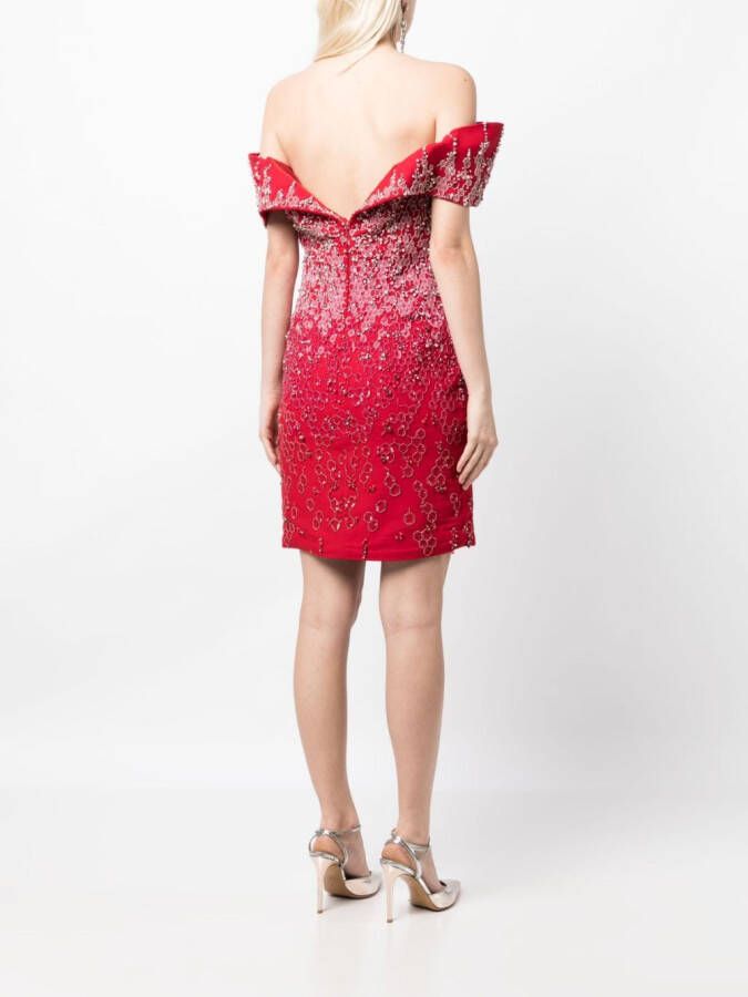 Saiid Kobeisy Off-shoulder jurk Rood