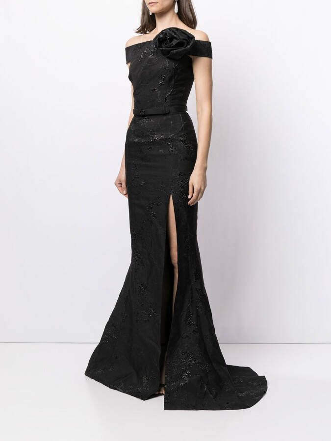 Saiid Kobeisy Off-shoulder maxi-jurk Zwart