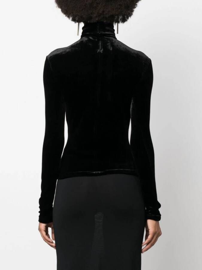 Saint Laurent T-shirt met hoge hals Zwart