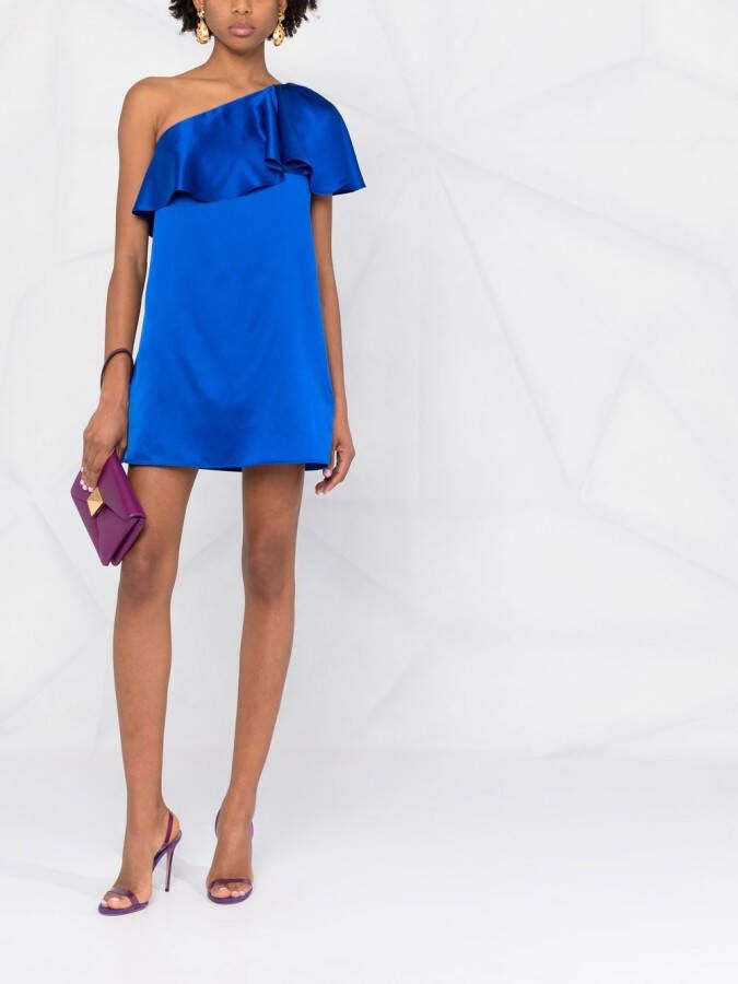Saint Laurent Asymmetrische jurk Blauw