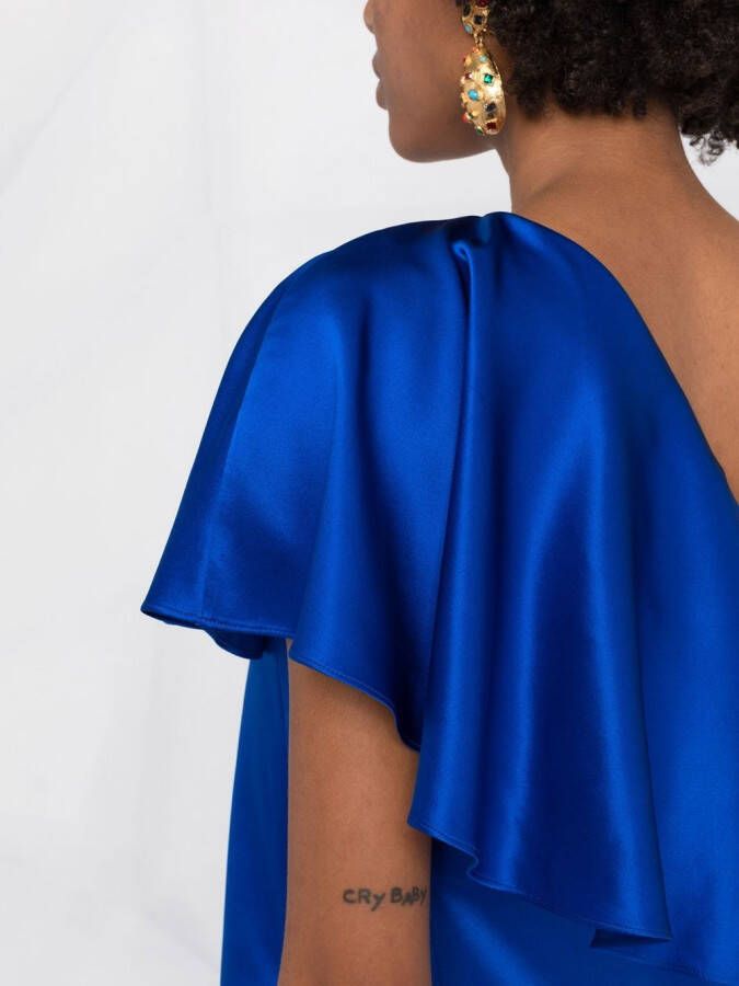 Saint Laurent Asymmetrische jurk Blauw
