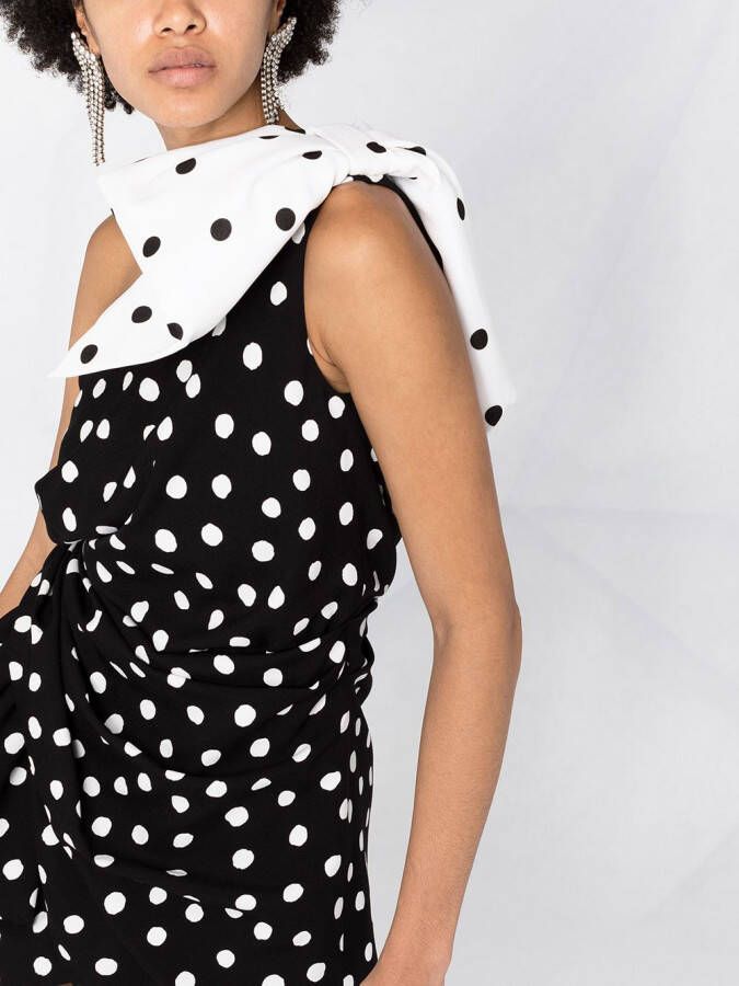 Saint Laurent Asymmetrische mini-jurk Zwart