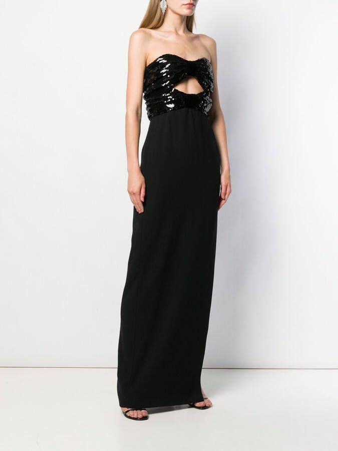 Saint Laurent Avondjurk met pailetten Zwart