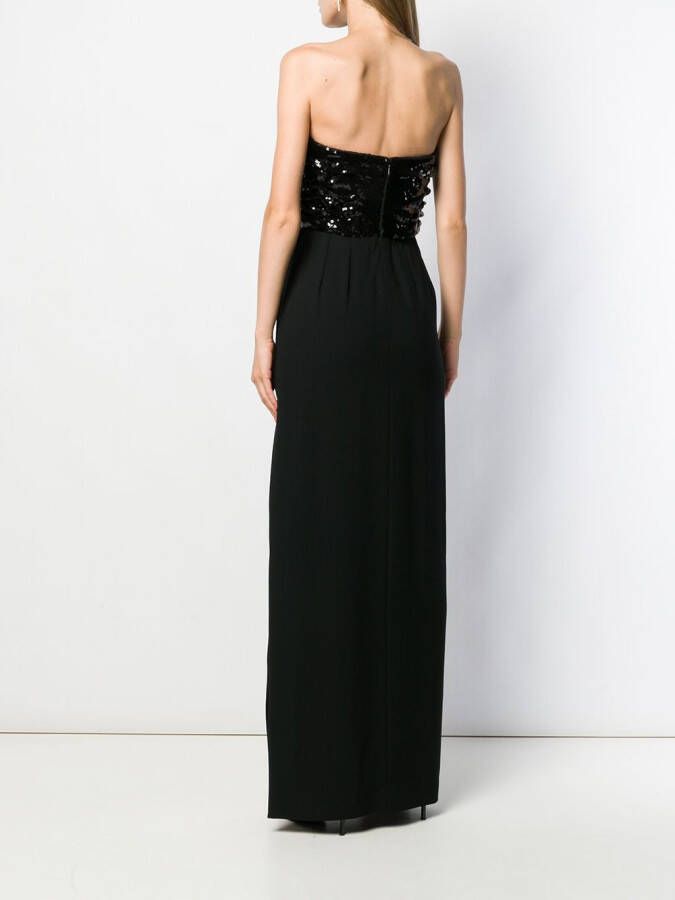 Saint Laurent Avondjurk met pailetten Zwart