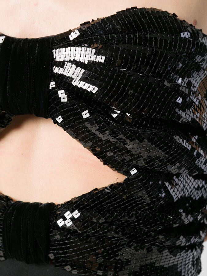Saint Laurent Avondjurk met pailetten Zwart