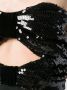 Saint Laurent Avondjurk met pailetten Zwart - Thumbnail 5