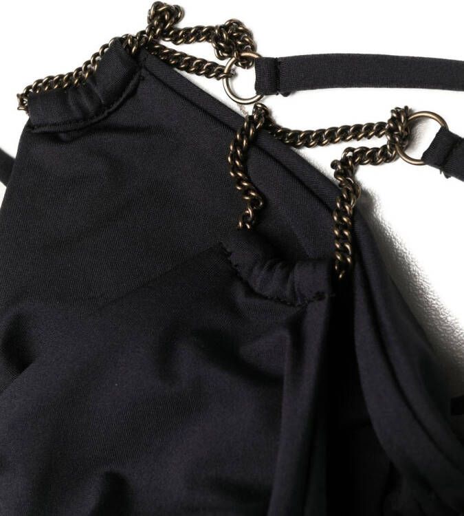 Saint Laurent Bikinitop met kettingdetail Zwart