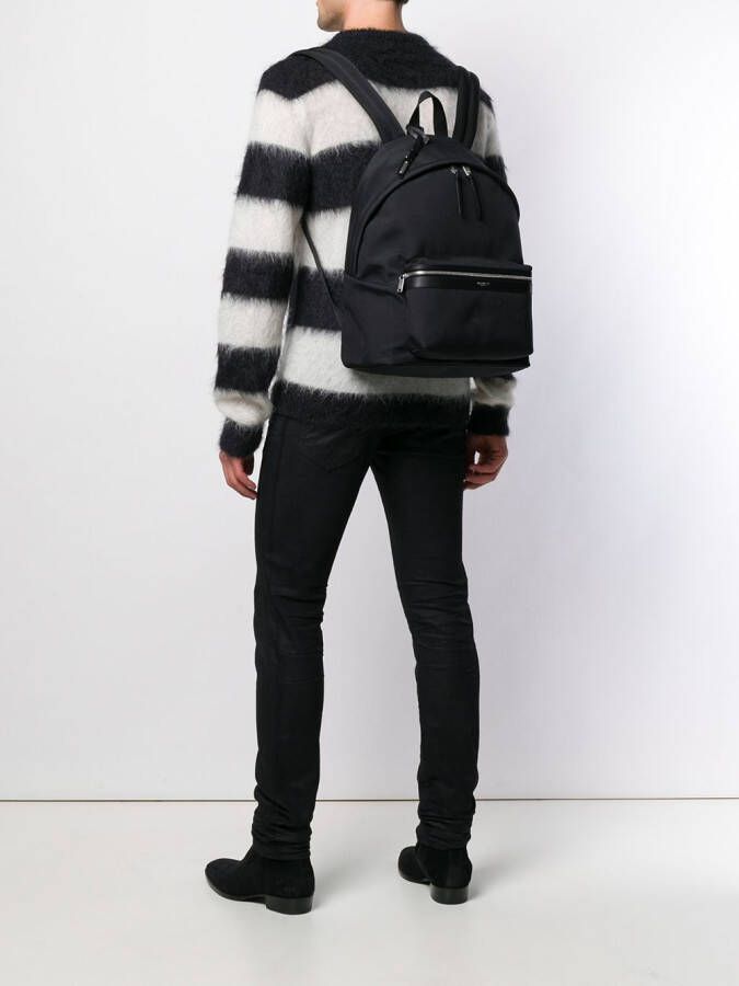 Saint Laurent black classic zipped backpack Zwart