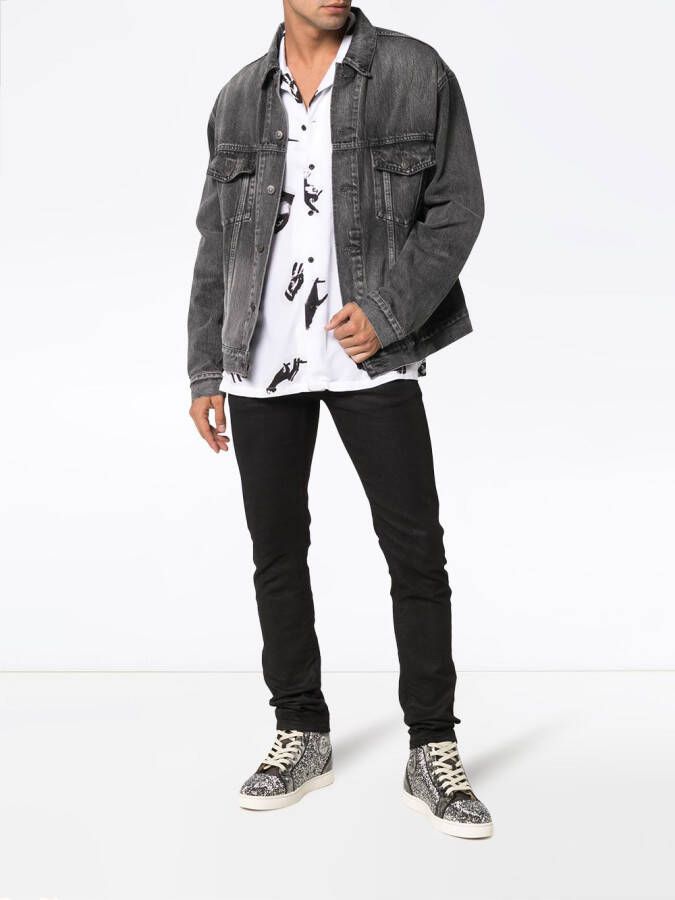 Saint Laurent black coated skinny jeans Zwart