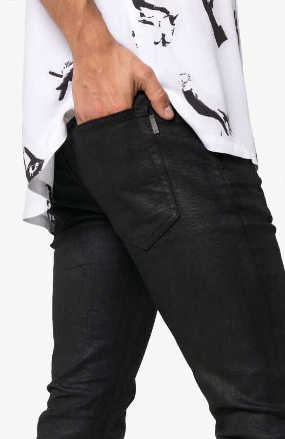 Saint Laurent black coated skinny jeans Zwart