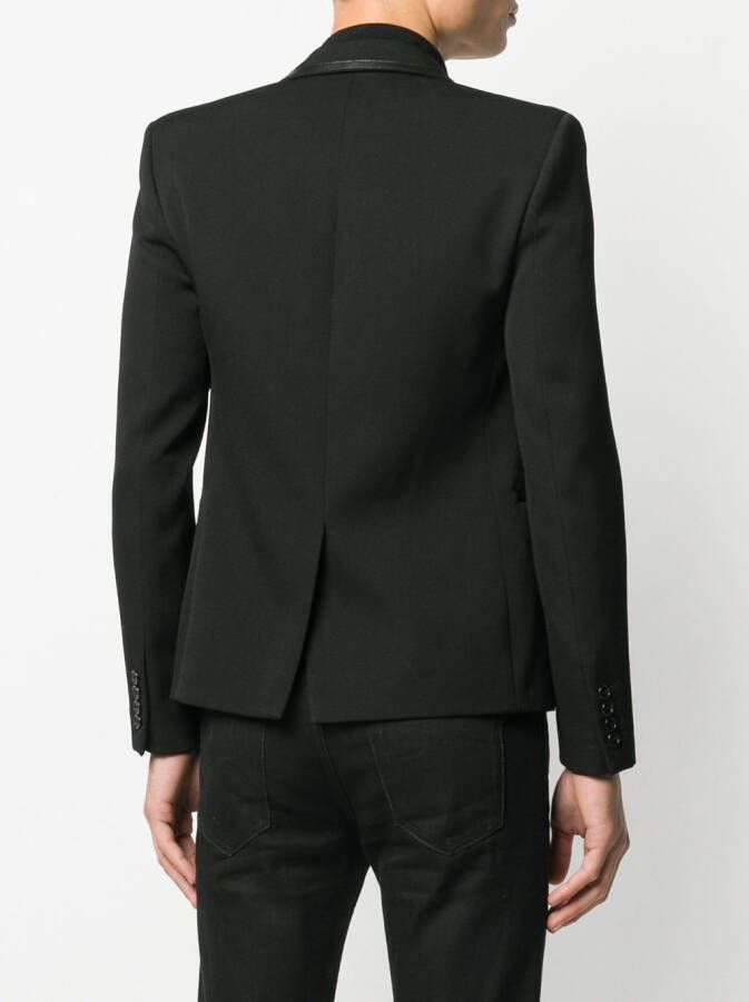 Saint Laurent Blazer met contrasterende afwerking Zwart