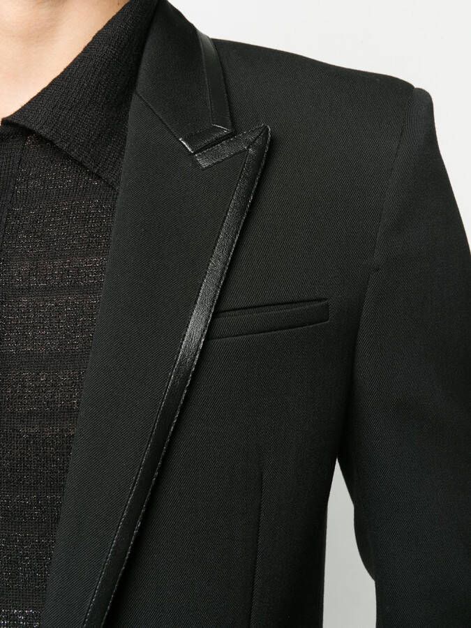 Saint Laurent Blazer met contrasterende afwerking Zwart
