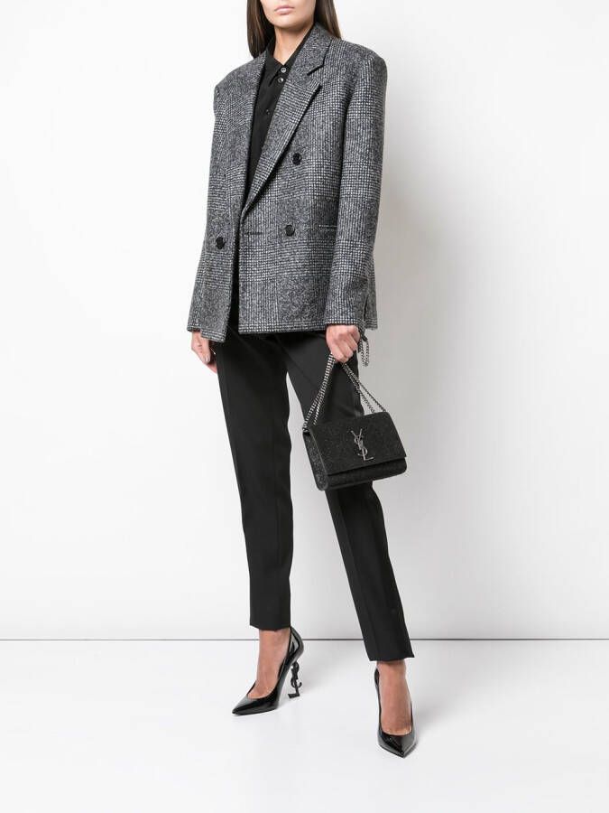 Saint Laurent Blazer met dubbele rij knopen Grijs