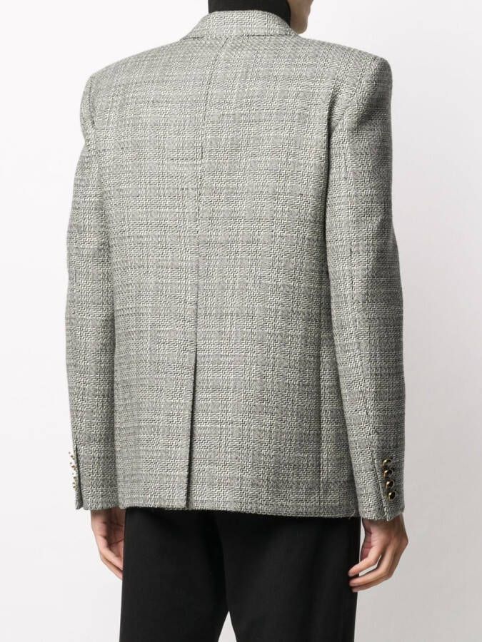 Saint Laurent Blazer met enkele rij knopen Beige