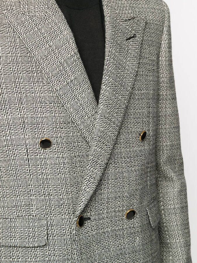 Saint Laurent Blazer met enkele rij knopen Beige