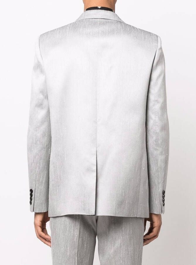 Saint Laurent Blazer met enkele rij knopen Grijs