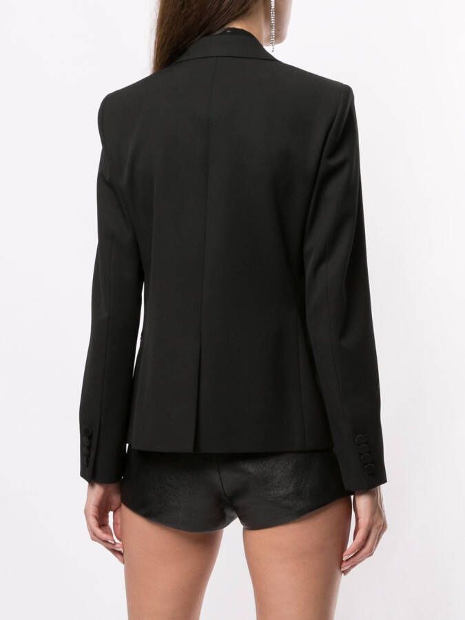 Saint Laurent Blazer met enkele rij knopen Zwart