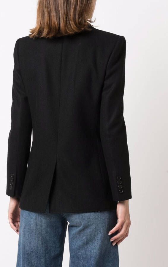 Saint Laurent Blazer met geborduurd logo Zwart