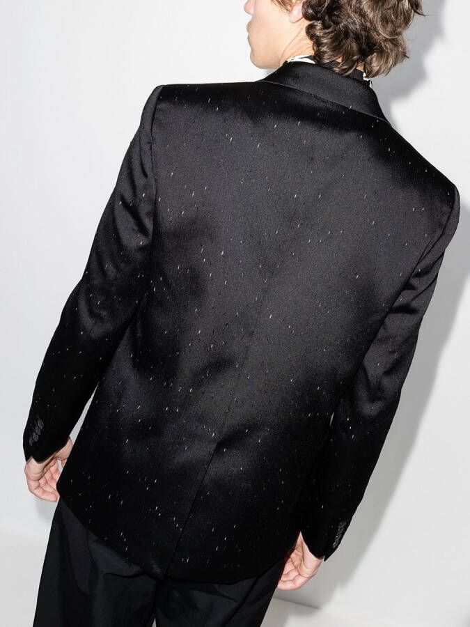 Saint Laurent Blazer met gekrast detail Zwart