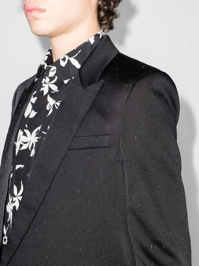 Saint Laurent Blazer met gekrast detail Zwart