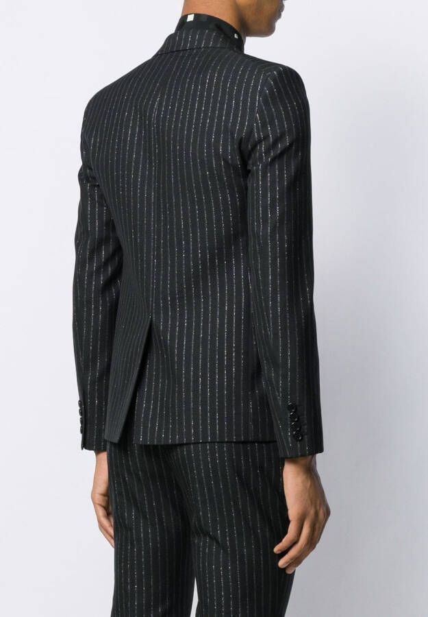 Saint Laurent Blazer met metallic strepen Zwart