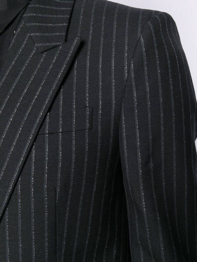 Saint Laurent Blazer met metallic strepen Zwart