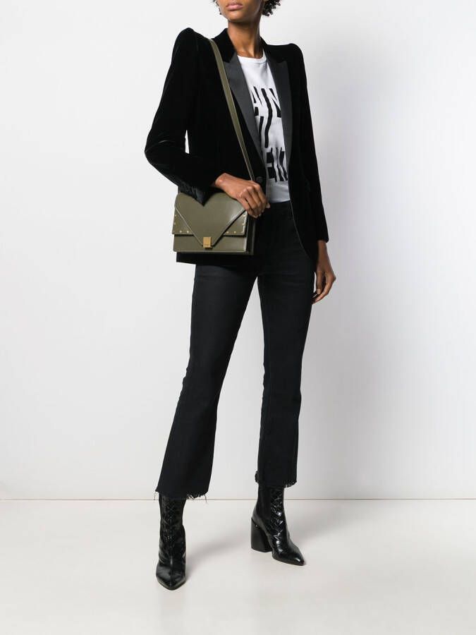 Saint Laurent Blazer met oversized schouders Zwart