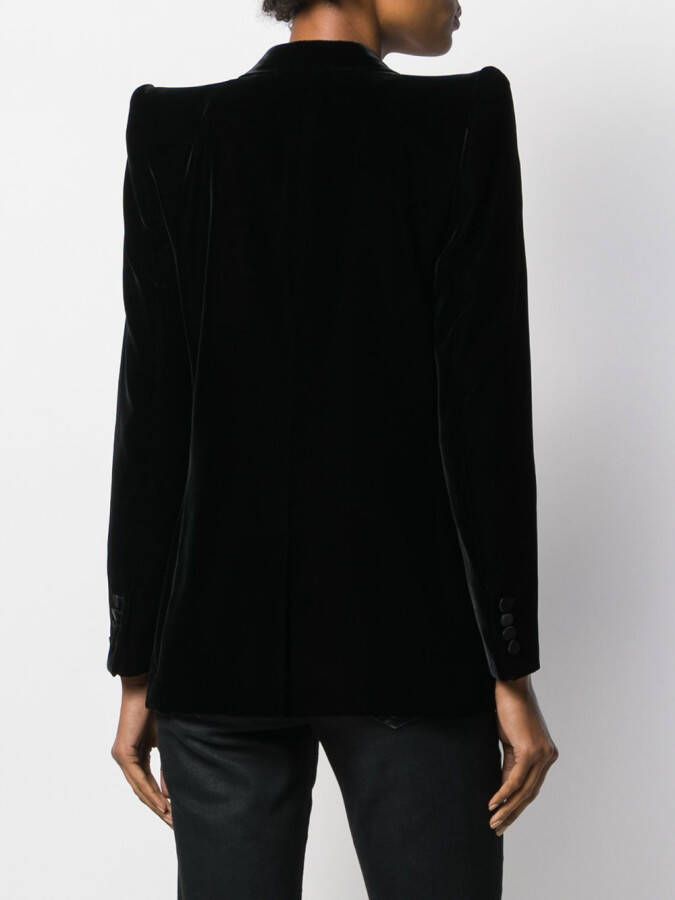 Saint Laurent Blazer met oversized schouders Zwart
