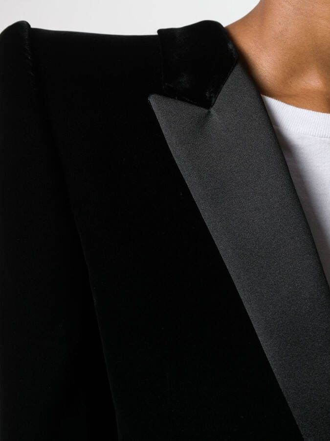 Saint Laurent Blazer met oversized schouders Zwart