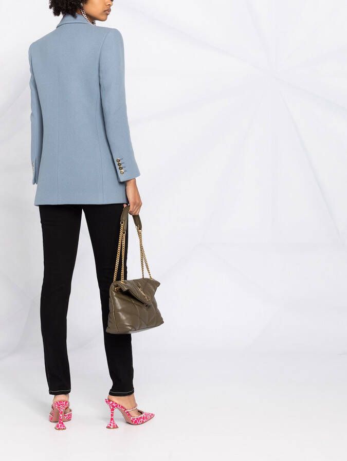 Saint Laurent Blazerjack met dubbele rij knopen Blauw