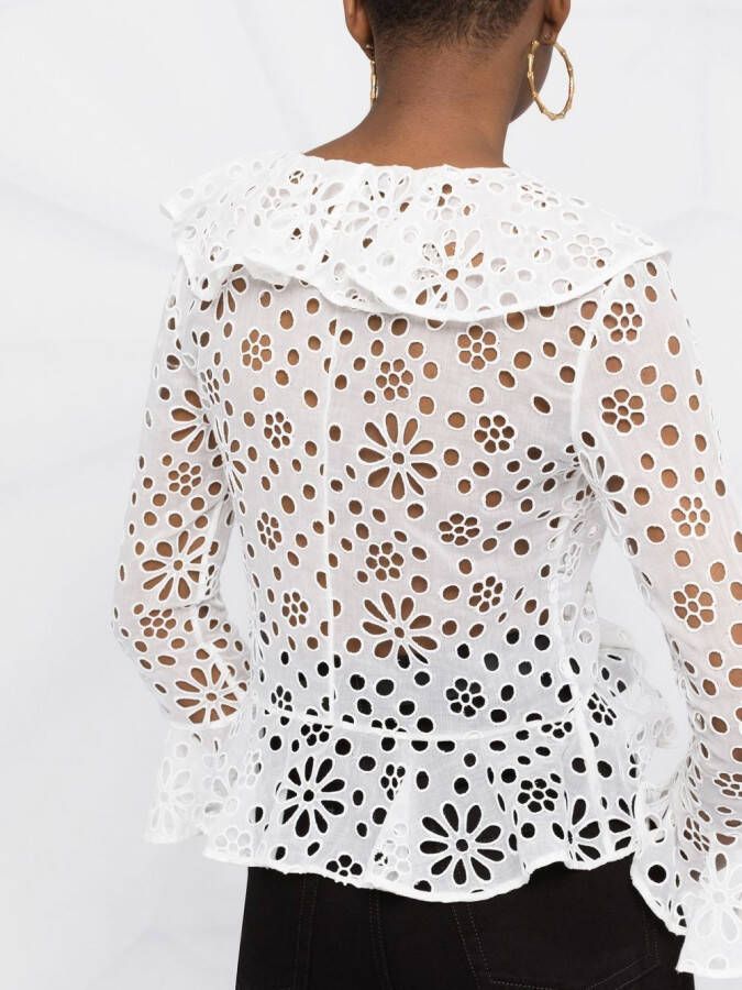 Saint Laurent Blouse met borduurwerk Wit