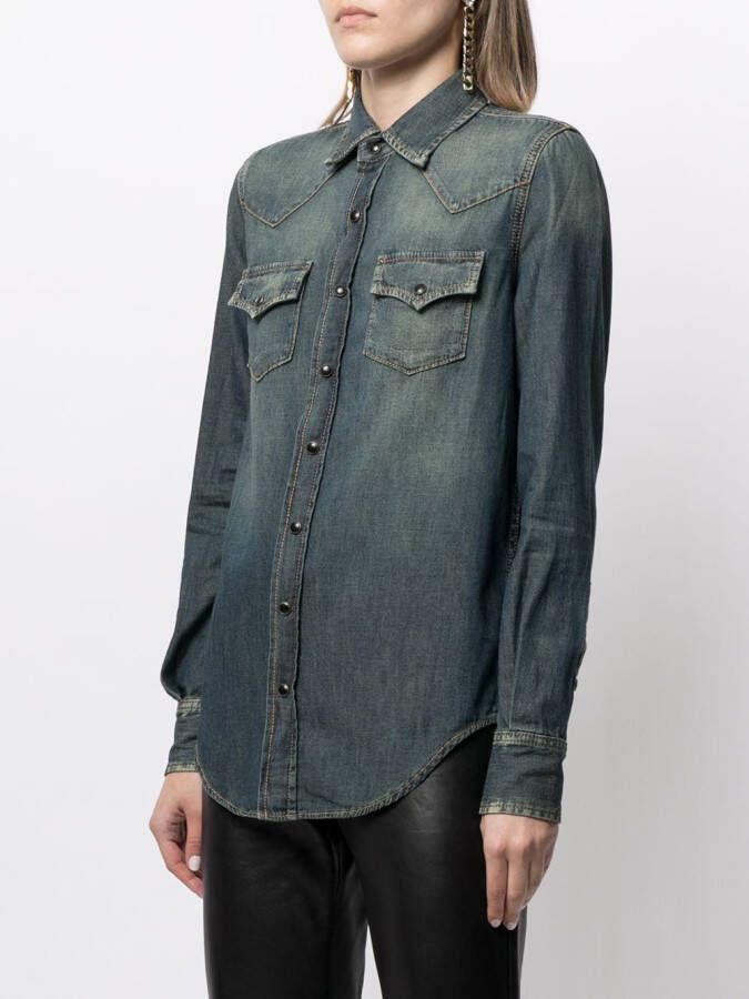 Saint Laurent Denim overhemd Blauw