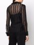 Saint Laurent Blouse met franje hals Zwart - Thumbnail 4