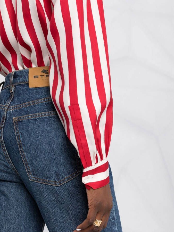 Saint Laurent Blouse met krijtstreep Rood