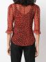 Saint Laurent Blouse met hartprint Rood - Thumbnail 4