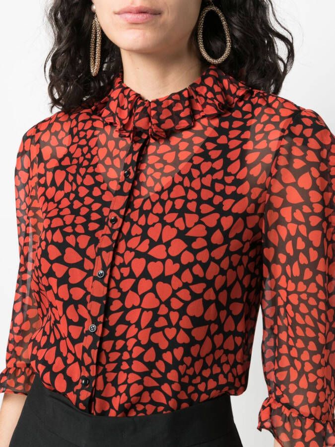 Saint Laurent Blouse met hartprint Rood