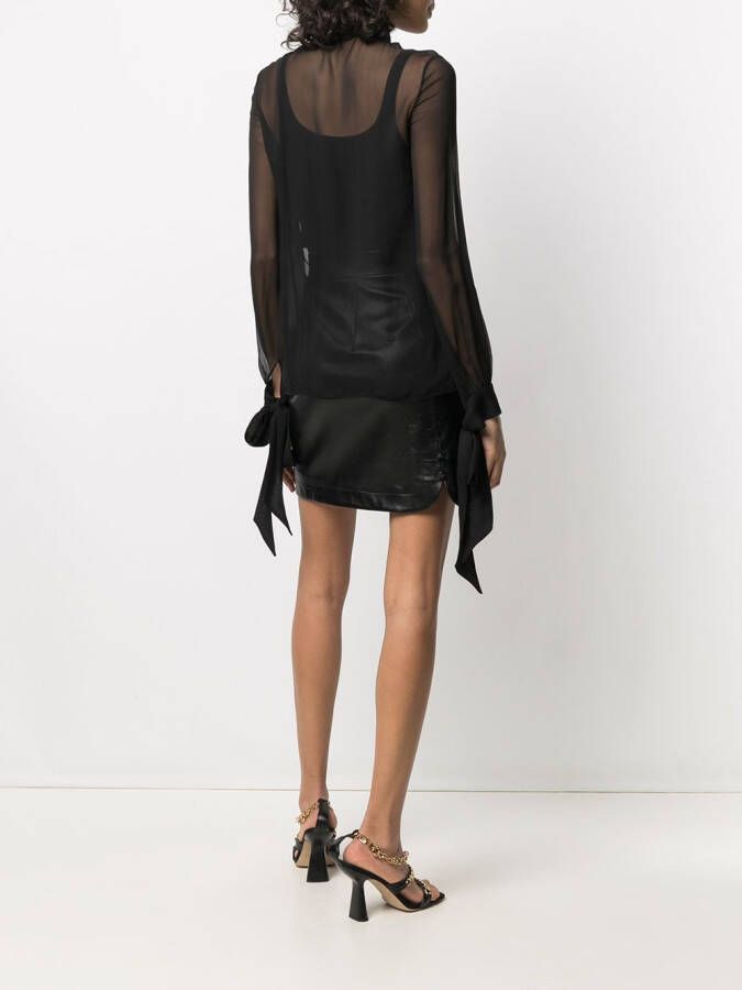 Saint Laurent Blouse met strik Zwart