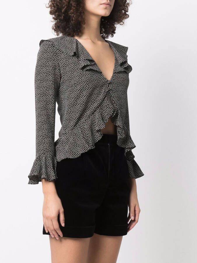 Saint Laurent Blouse met stippen Zwart