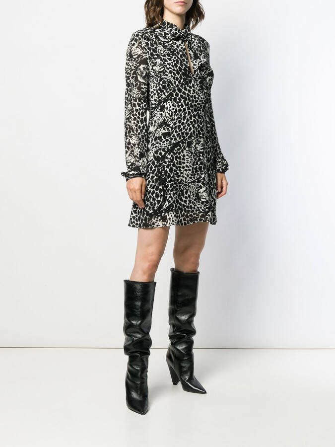 Saint Laurent Blousejurk met grafische print Zwart