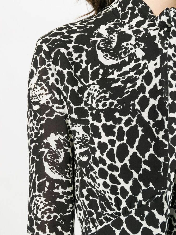 Saint Laurent Blousejurk met grafische print Zwart