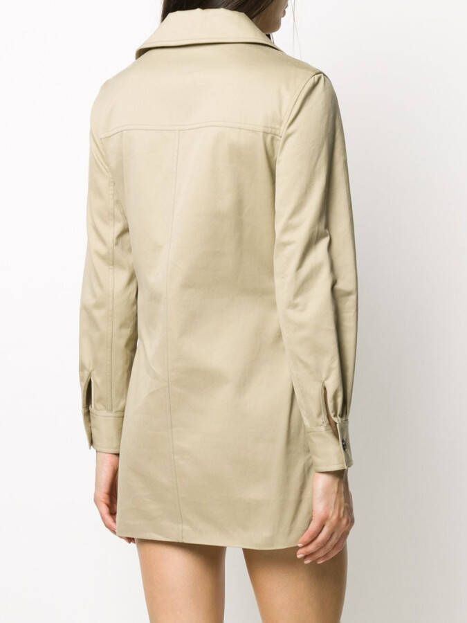 Saint Laurent Blousejurk met veter detail Beige