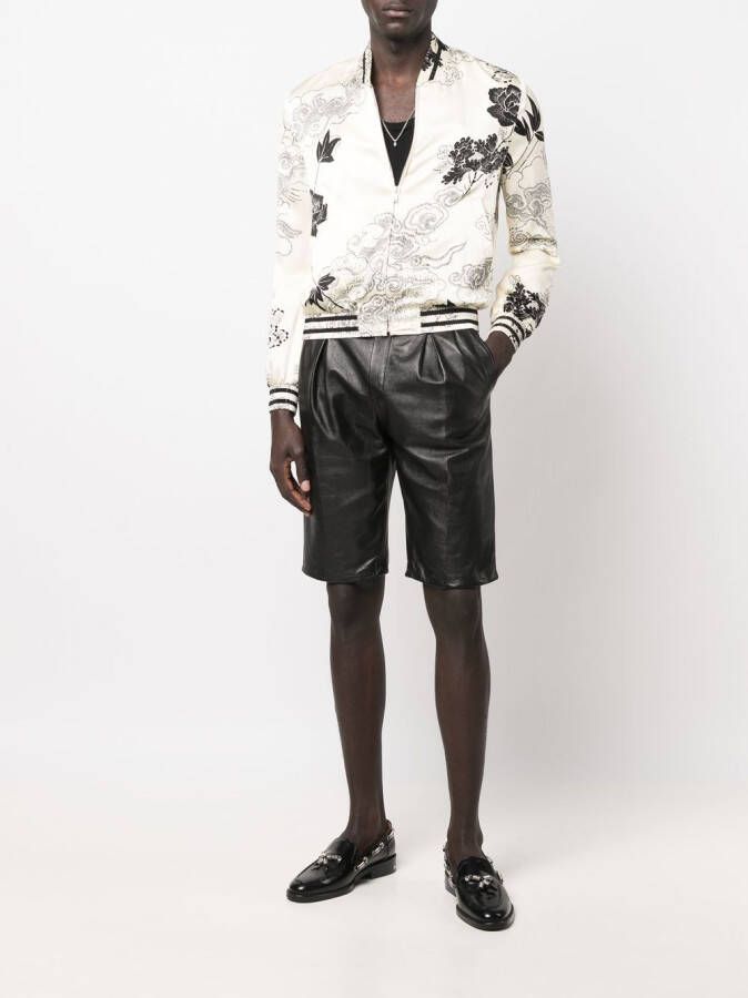 Saint Laurent Bomberjack met bloemenprint Beige